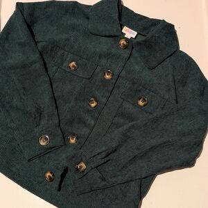 LuLaRoe Berlin Jacket Dark Evergreen Lightweight Corduroy Size XS